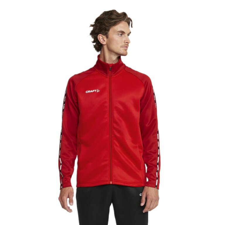 Craft Sport-Trainingsjacke Squad 2.0 Full Zip (mit Seitentaschen, elastisch Funktionsmaterial) rot Herren