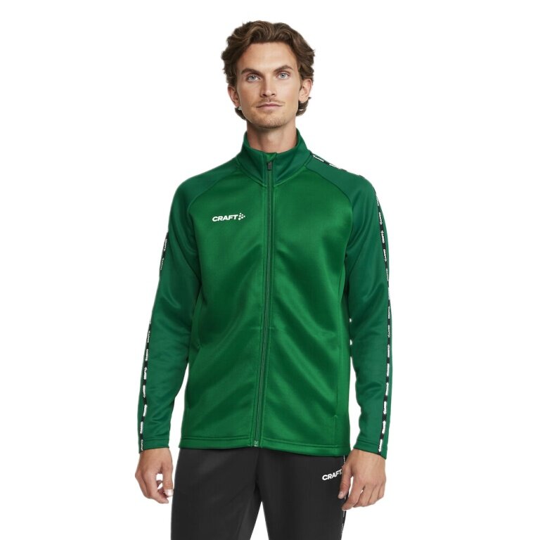 Craft Sport-Trainingsjacke Squad 2.0 Full Zip (mit Seitentaschen, elastisch Funktionsmaterial) grün Herren