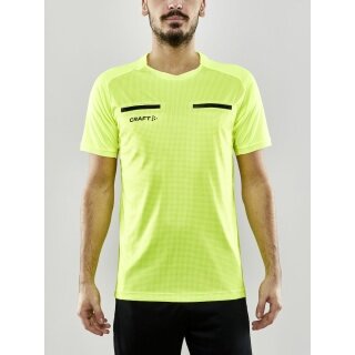 Craft Sport-Tshirt Evolve Referee (rec. Polyester, Mesh-Einsätze) neongelb Herren