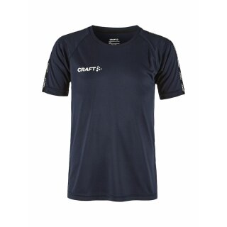 Craft Sport-Tshirt Squad 2.0 Contrast Jersey (hohe Elastizität, bequeme Passform) navyblau Kinder