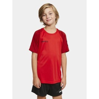 Craft Sport-Tshirt Squad 2.0 Contrast Jersey (hohe Elastizität, bequeme Passform) rot Kinder