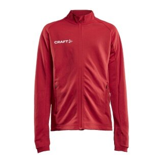 Craft Trainingsjacke Evolve Full Zip - strapazierfähige Mid-Layer-Jacke aus Stretchmaterial - rot Kinder