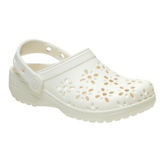 Crocs Sandale Classic Floral Cut Out Clog weiss Damen