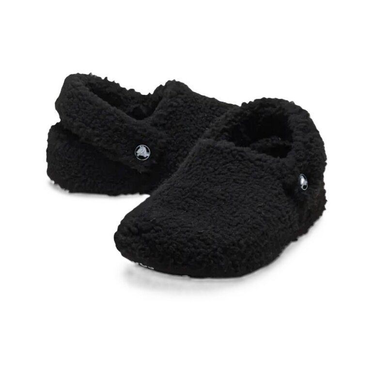 Crocs Hausschuhe Classic Cozzzy Slipper (Kunstfell, warm) schwarz Kinder - 1 Paar