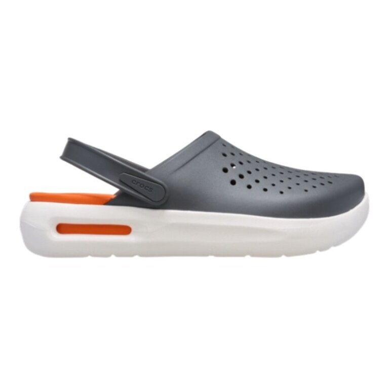 Crocs Sandale InMotion Clog (superweich, leicht, hoher Tragekomfort) grau/rot - 1 Paar