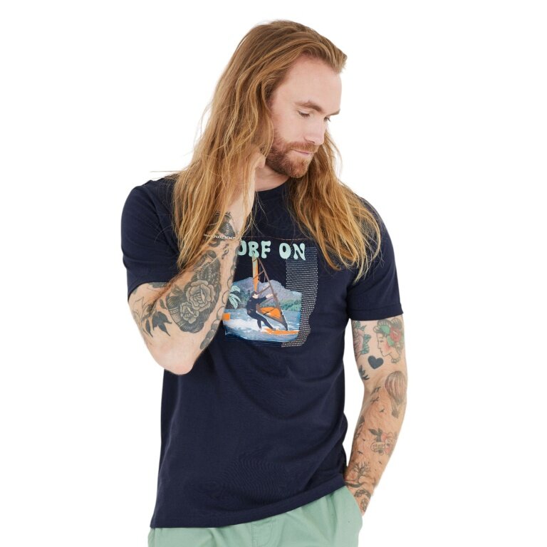 Cruz Freizeit-Tshirt Desmond (Baumwolle) blau Herren