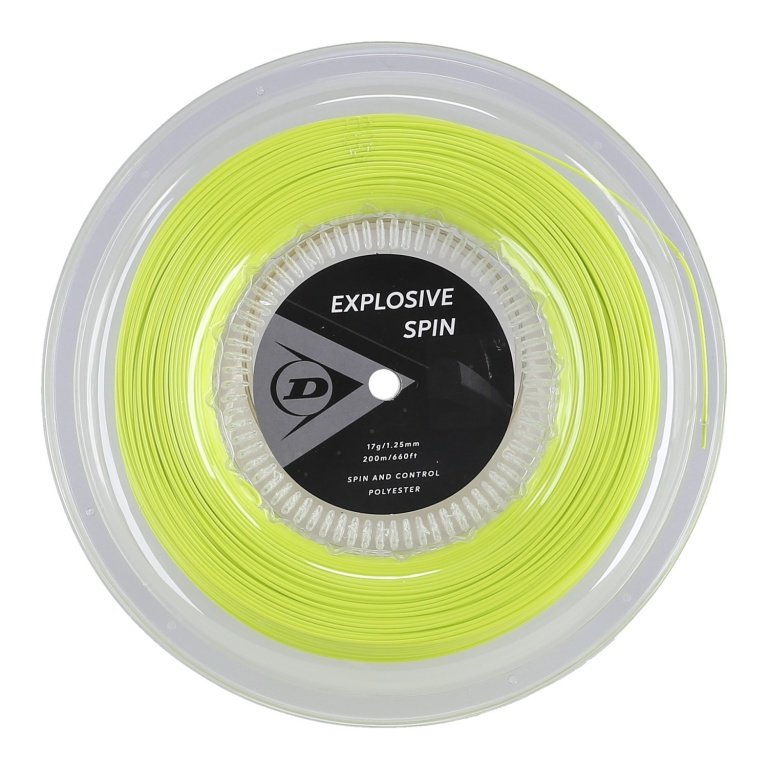 Dunlop Tennissaite Explosive Spin (Haltbarkeit+Spin) gelb 200 Meter Rolle
