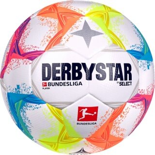 Derbystar Freizeit-Fussball Bundesliga Player v22 weiss/bunt - 1 Ball (Größe 5)