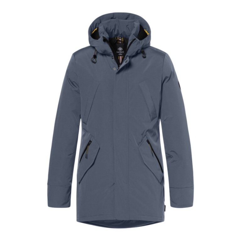 District Winterjacke Winter mit Kapuze (Parka, winddicht, warm) airforce blau Herren