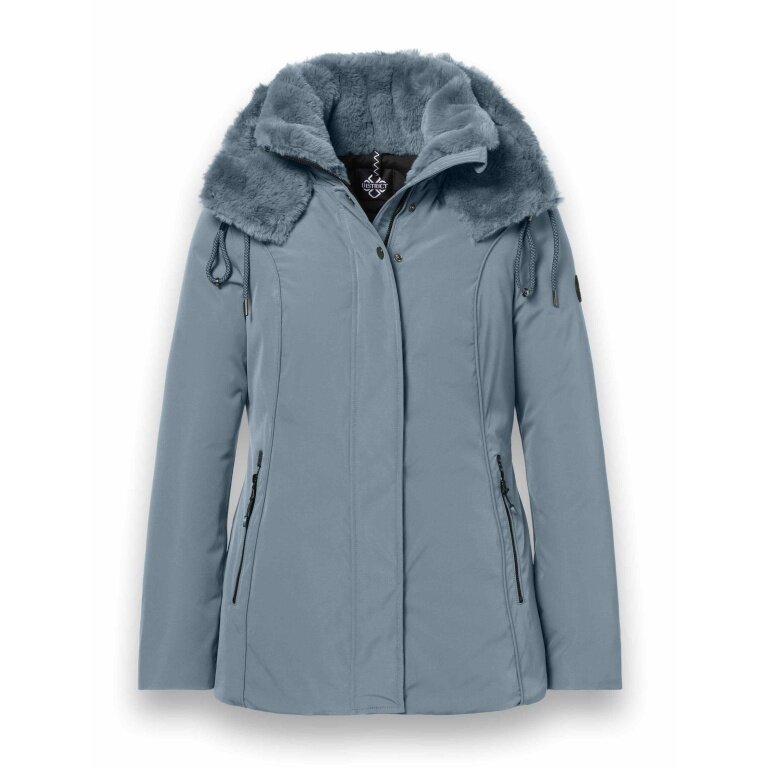 District Winterjacke Eclipse mit Kapuze (Mantel, winddicht, wasserabweisend) mineralblau Damen