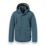 District Winterjacke Wolf mit Kapuze (winddicht, leichte wattierung, warm) stahlblau Herren
