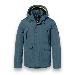 District Winterjacke Wolf mit Kapuze (winddicht, leichte wattierung, warm) stahlblau Herren