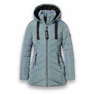 District Winterjacke Workout mit Kapuze (Mantel, wasserabweisend) mineralblau Damen