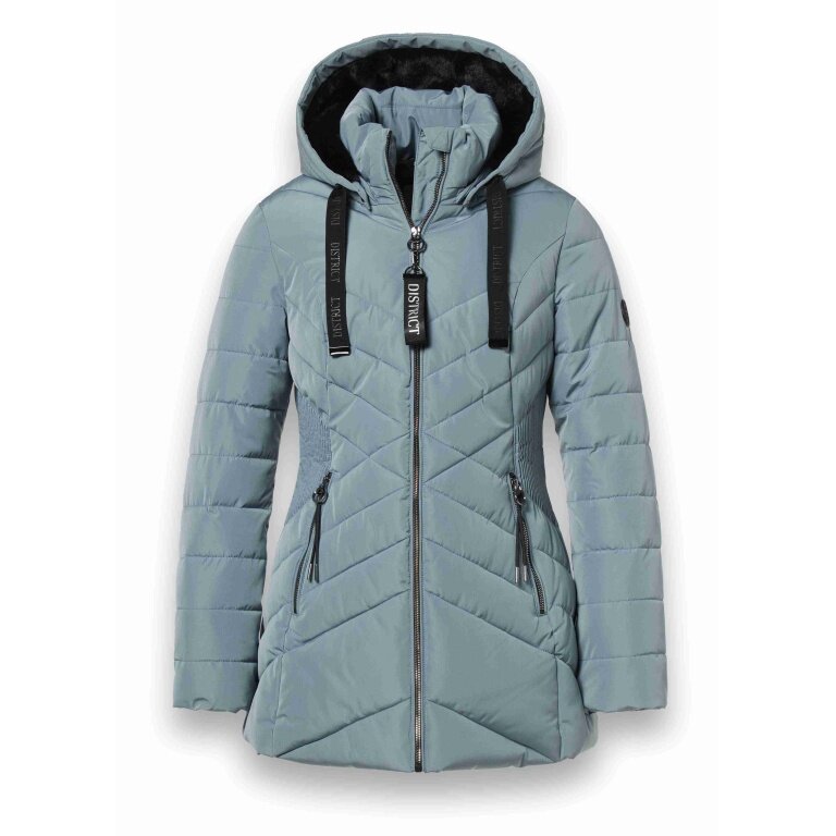District Winterjacke Workout mit Kapuze (Mantel, wasserabweisend) mineralblau Damen