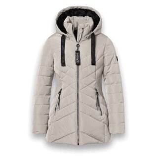 District Winterjacke Workout mit Kapuze (Mantel, wasserabweisend) beige Damen