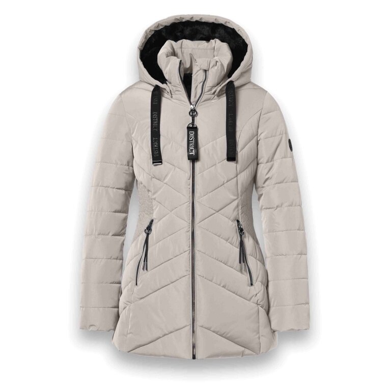 District Winterjacke Workout mit Kapuze (Mantel, wasserabweisend) beige Damen