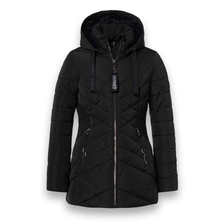 District Winterjacke Workout mit Kapuze (Mantel, wasserabweisend) schwarz Damen