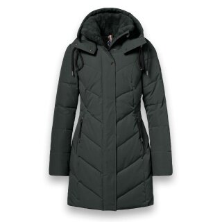 District Wintermantel Zodiac (mit Kapuze, warm, wasserabweisend) dunkelgrau Damen