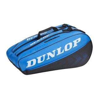 Dunlop Tennis-Racketbag FX Club (Schlägertasche, 2 Hauptfächer) schwarz/blau 10er