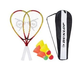 Dunlop Speedbadminton Racketball-Set (2x Schläger, 5x Bälle, 1x Tragetasche) - 2 Spieler
