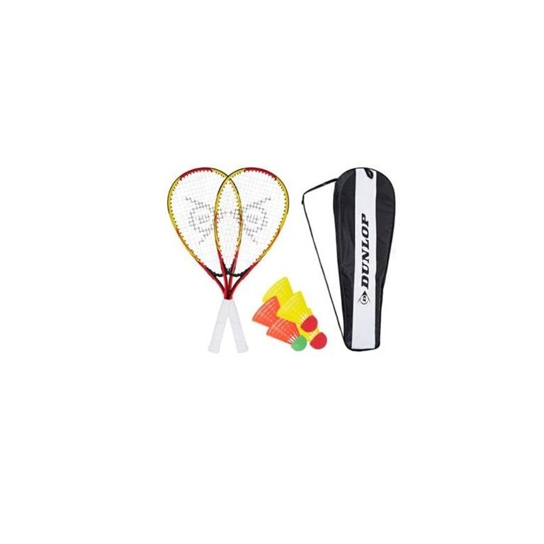 Dunlop Speedbadminton Racketball-Set (2x Schläger, 5x Bälle, 1x Tragetasche) - 2 Spieler