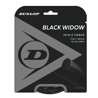 Dunlop Tennissaite Black Widow (Haltbarkeit+Spin) schwarz 12m Set