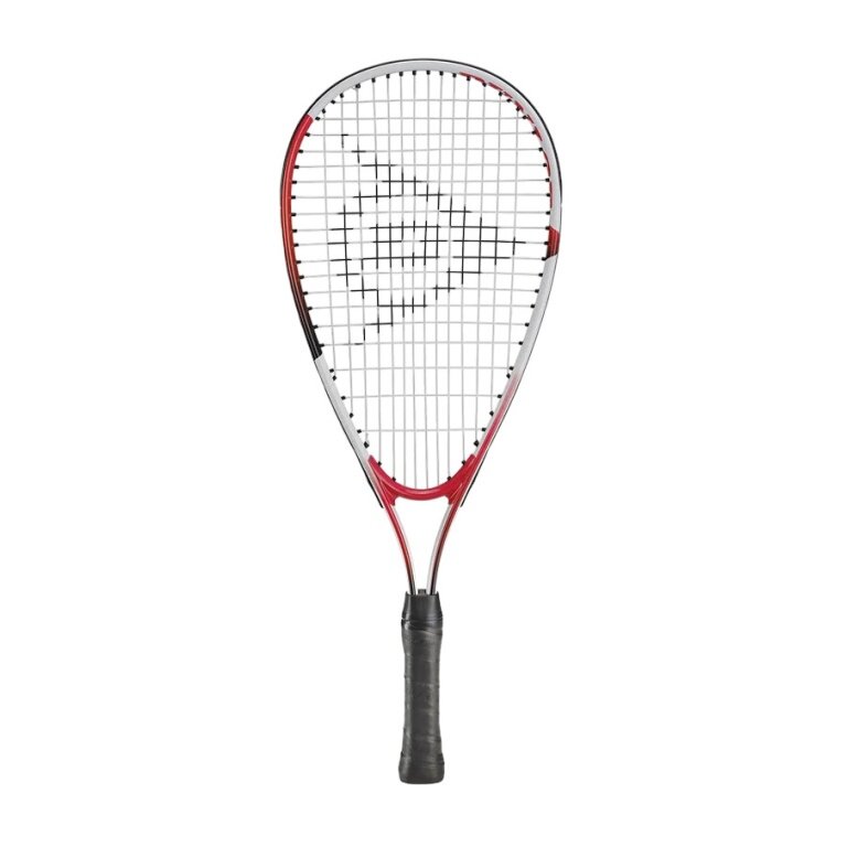 Dunlop Kinder-Squashschläger Fun Mini 22in (6-9 Jahre) weiss/rot - besaitet -
