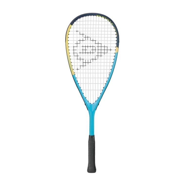 Dunlop Kinder-Squashschläger Tristorm JR 25 (160g/kopflastig) 2026 blau/grau/gelb - besaitet -
