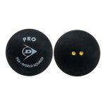 Dunlop Squashball Pro (2 gelbe Punkte, Speed sehr langsam) schwarz - 1 Ball
