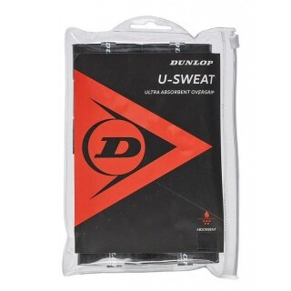 Dunlop Overgrip U-Sweat 0.5mm - feuchtigkeitsabsorbierend, griffig - schwarz 12er Clip-Beutel