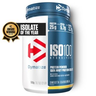 Dymatize Iso100 Hydrolyzed Isolat Protein Pulver Smooth Banana 932g Dose