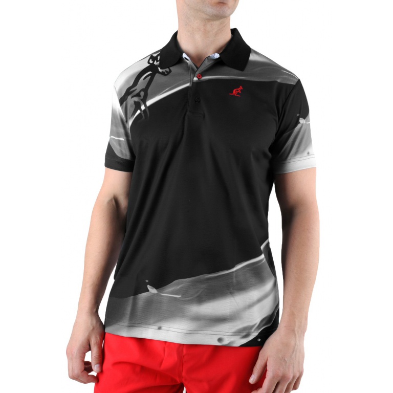 Australian Tennis-Polo Jupiter schwarz/grau Herren