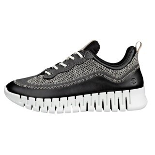ECCO Sneaker Gruuv Lea (atmungsaktiv Textil) schwarz Damen
