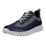 ECCO Sneaker Gruuv Lea (Premium-Leder, Mesh-Gewebe) navyblau/grau Herren
