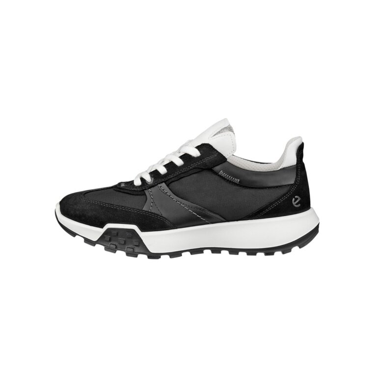 ECCO Sneaker Retro Low (Premium-Nylonleder) schwarz Damen