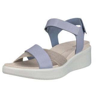 ECCO Sandale Flowt (Vollnarb und Nubukleder) blau Damen
