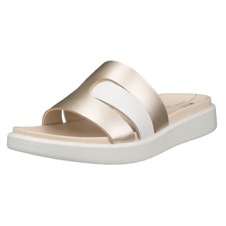 ECCO Sandale Flowt Slide (Premium-Leder) gold Damen
