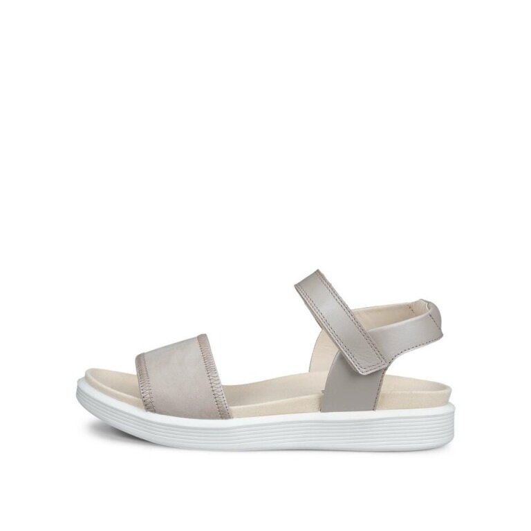 ECCO Sandale Soft (Vollnarbenleder) beige/silber Damen