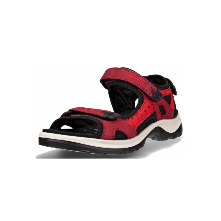 ECCO Sandale Yucatan Leder rot/schwarz Damen