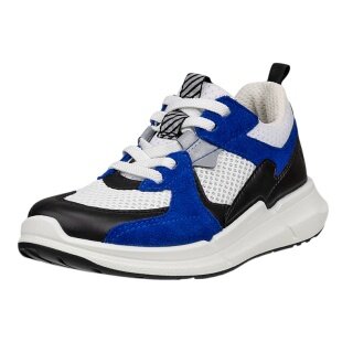 ECCO Sneaker Biom 2.2 Lea Tex (Premium Leder) weiss/schwarz/blau Kinder