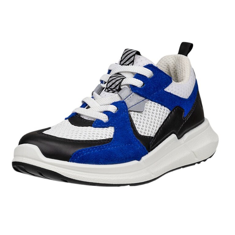 ECCO Sneaker Biom 2.2 Lea Tex (Premium Leder) weiss/schwarz/blau Kinder