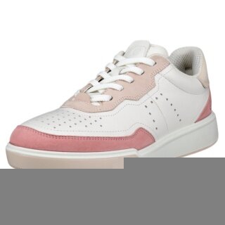 ECCO Sneaker Street Court Lea (Premium-Leder) weiss/rosa Damen