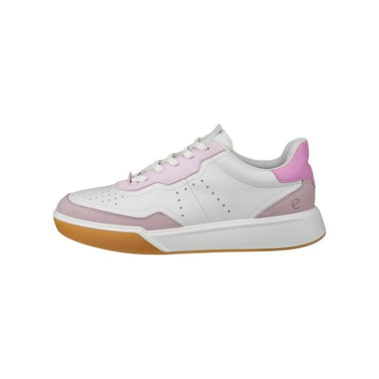 ECCO Sneaker Street Court Lea (Premium-Leder) weiss/rosa/lila Damen