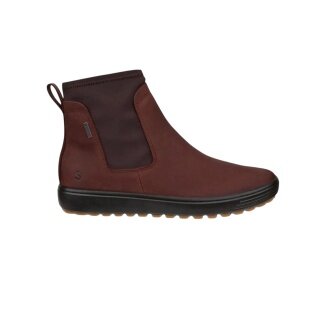 ECCO Stiefelette Soft 7 Tred Chelsea GTX (Nubukleder, wasserdicht) burgundrot/chocolat Damen