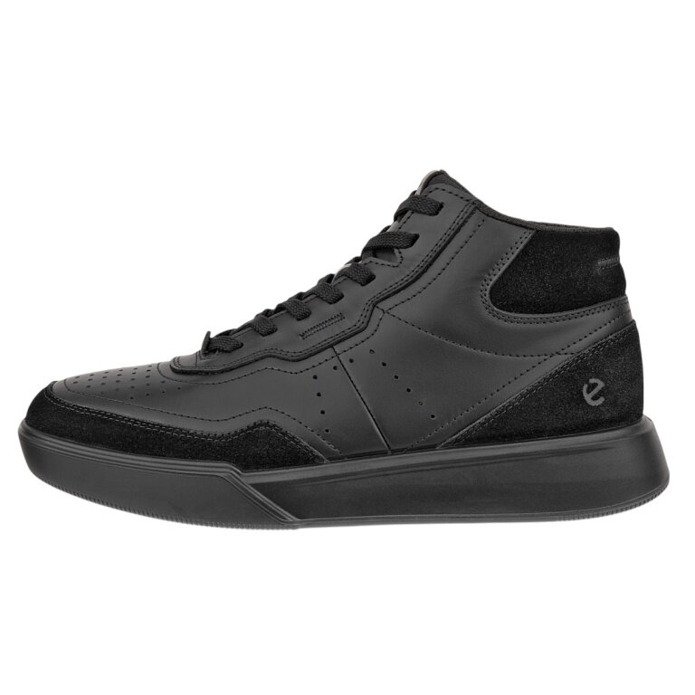 ECCO Alltag-Travelschuhe Street Court High-Top (Premium-Leder) schwarz Damen