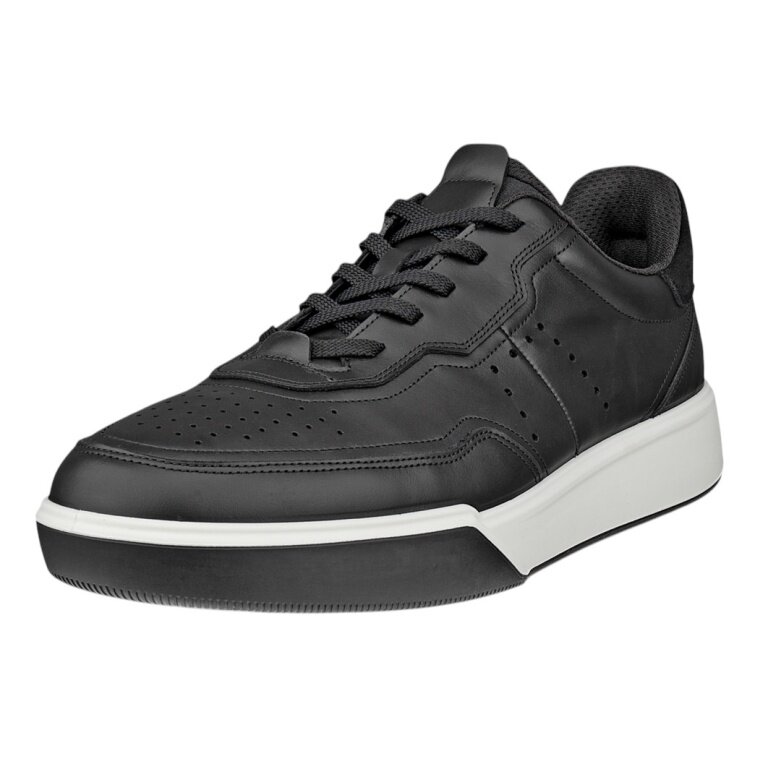 ECCO Sneaker Street Court Lea (Premium Leder) schwarz Herren