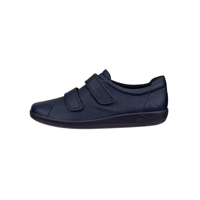 ECCO Sneaker Velcro Soft 2.0 (Premium-Vollnarbenleder) navyblau Damen