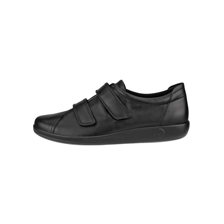 ECCO Sneaker Velcro Soft 2.0 (Premium-Vollnarbenleder) schwarz Damen