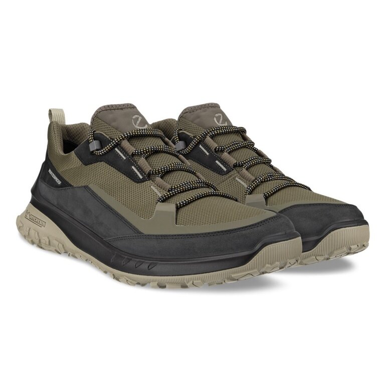ECCO Wanderschuhe ULT-TRN Low (wasserdicht, Nubukleder) schwarz/dunkelgrün Herren