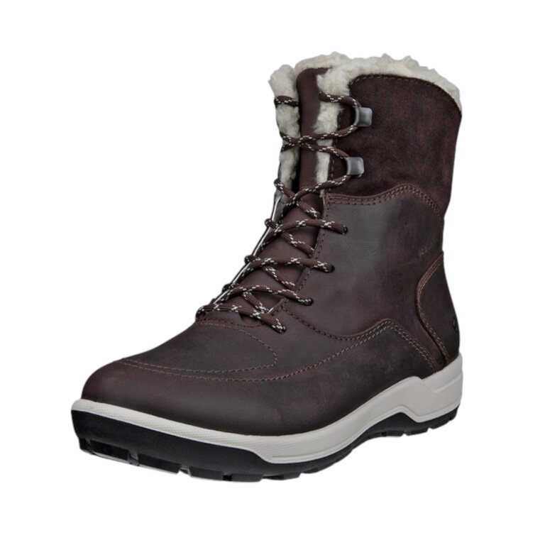 ECCO Winterstiefel Trace Lite WP Mid Boot (Nubukleder, wasserdicht, warm) dunkelbraun Damen